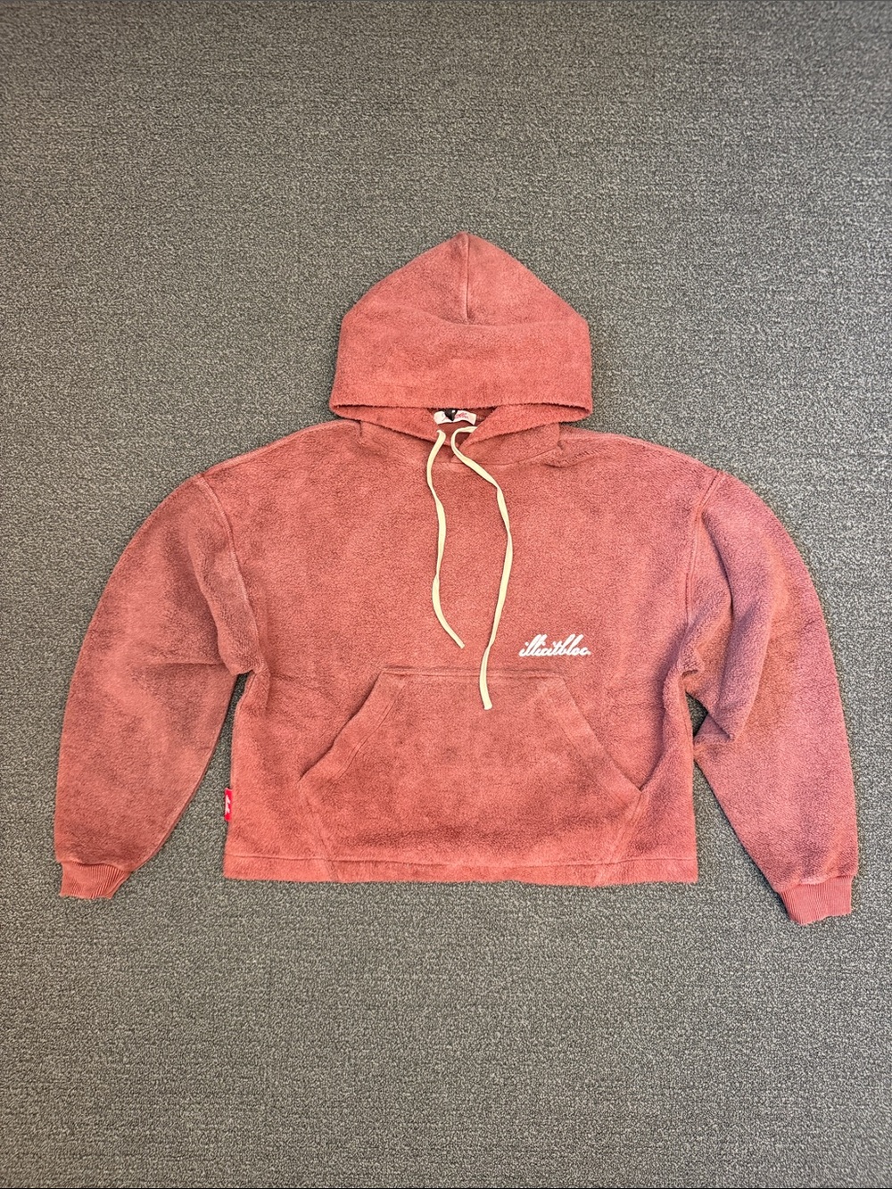 Illicitbloc Reverse Box Hoodie in Washed Burgundy